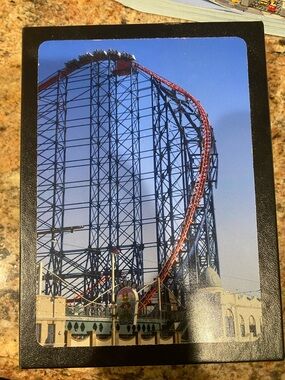 Vintage Amusement Park Roller Coaster Puzzle - Blue & Orange